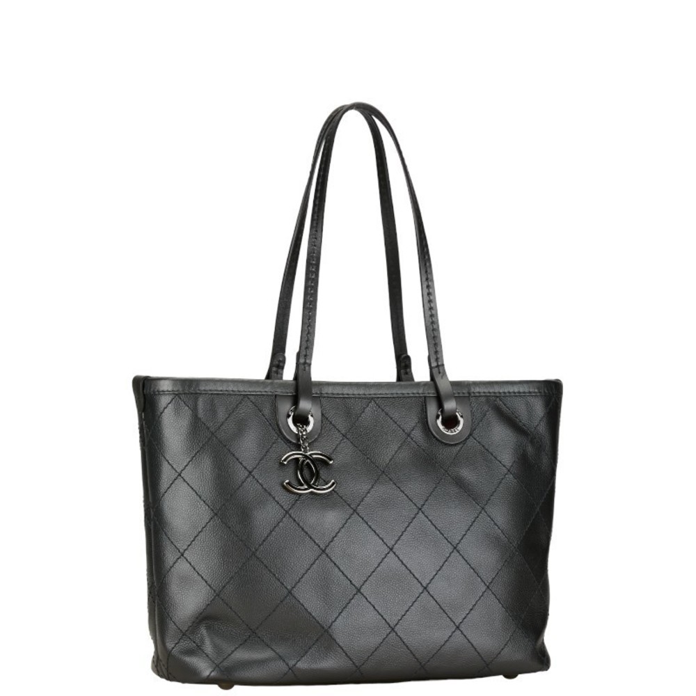 Chanel Bag the Wild Shoulder Tote Stitch On CocoMark Caviar Black